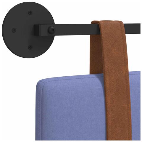 Testata appesa Tinta unita Blu jeans 90 x 55 x 5 cm PU Antico - Foto 9