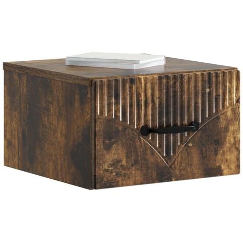 Mobiletto da notte a muro 2 pcs Rovere Fumo 34,5 x 33 x 20 cm - Foto 2