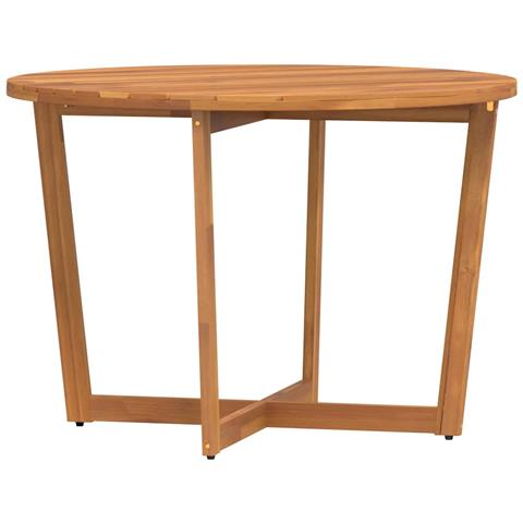 Tavolo da pranzo rotondo da giardino Ø110x75 cm in Legno Massello di Acacia - Foto 1