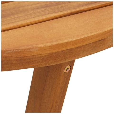 Tavolo da pranzo rotondo da giardino Ø110x75 cm in Legno Massello di Acacia - Foto 9