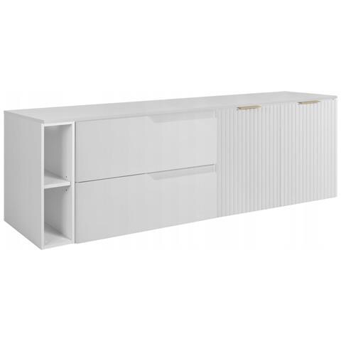Mobile sottolavabo, Beige, 160 cm, Con piano d'appoggio, 2 cassetti, MDF, Con 2 ante, Ripiano integrato, MODERNO - Foto 1