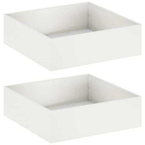 Vaso da giardino 2 pz Bianco 80 x 80 x 30 cm - Foto 1