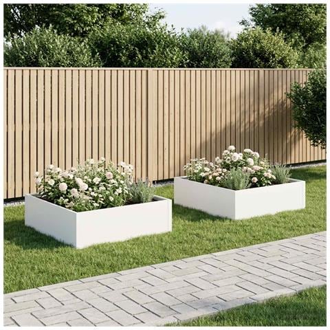 Vaso da giardino 2 pz Bianco 80 x 80 x 30 cm - Foto 2