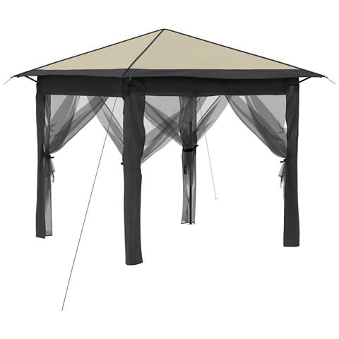 Gazebo con 4 Pareti 2,6 x 2,6 m Crema e Antracite - Foto 1