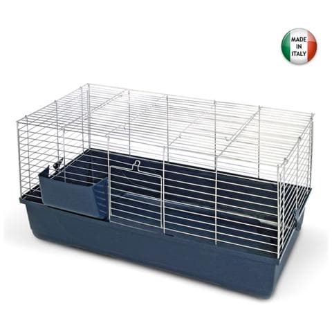 Gabbia per conigli 80x45xH42 cm con base in polipropilene e mangiatoia - Foto 1