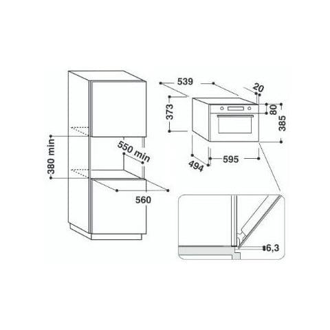 W7 MD440 NB Forno Microonde da Incasso con Grill Capacità 31 Litri Potenza 1000 Watt Colore Nero - Foto 2