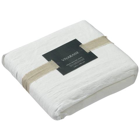 Fodera Per Materasso Zeff In Lino Naturale 100% - Reversibile E Trattato Stonewash - Misura 140 X 190 Cm - Foto 4