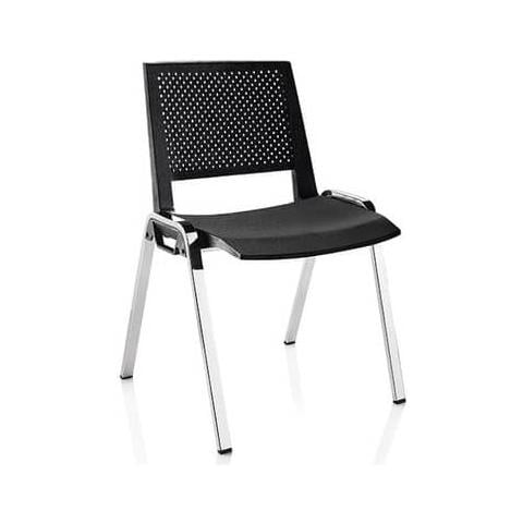 Sedia Visitatore A 4 Gambe Kentra Kec Base Cromo Schienale Traspirante Ppl Nero - Kec / ne - Foto 1