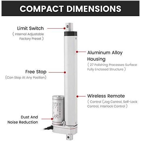 Linear Motion Attuatori 1000n 100kg Attuatore Lineare 50mm 2 Corsa Attuatore Lineare 12v Dc Motore Elettrico Attuatore Lineare Staffa Di Montaggio - Foto 2