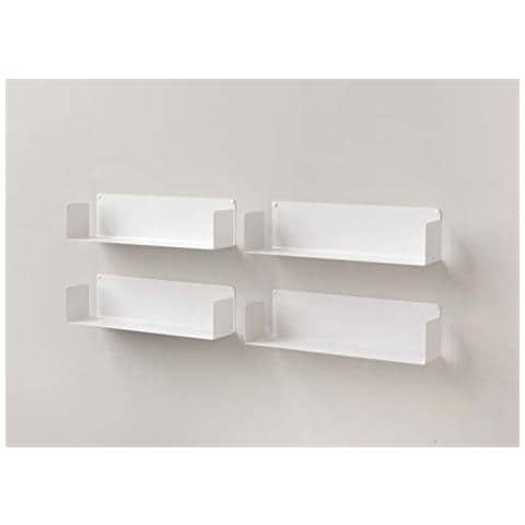 Set Di 4 Mensole Muro Acciaio Bianco 60 X 15 X 15 Cm 4 Unitã - Foto 1