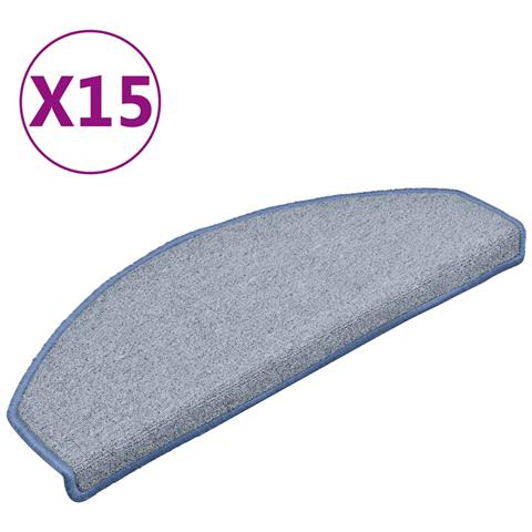 Tappetini per Scale 15 pz Grigio Chiaro e Blu 65x24x4 cm - Foto 1