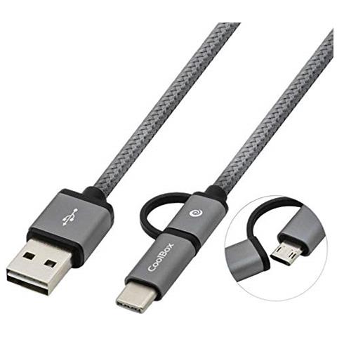 COO-CAB-U2MC-GR Cavo USB 1 m USB A USB C / Micro-USB B Maschio Grigio - Foto 3