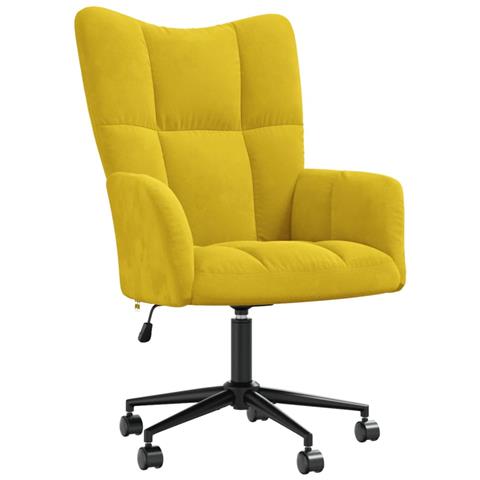 Poltrona Relax Giallo Senape in Velluto - Foto 1