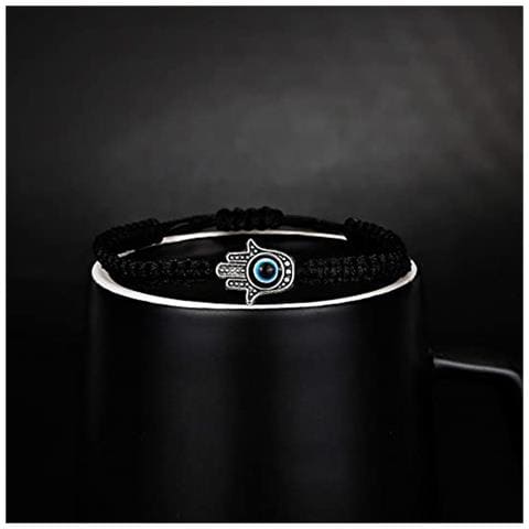 Bracciale In Macramè Con Mano Hamsa Protettiva Black - Foto 2