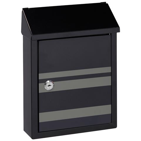 Smart Graphic E5724-str Cassetta Postale Individuale In Acciaio Con Serigrafia Decorativa ""lines"", Dimensione S (din A5), Nero - Foto 1