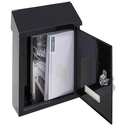 Smart Graphic E5724-str Cassetta Postale Individuale In Acciaio Con Serigrafia Decorativa ""lines"", Dimensione S (din A5), Nero - Foto 3