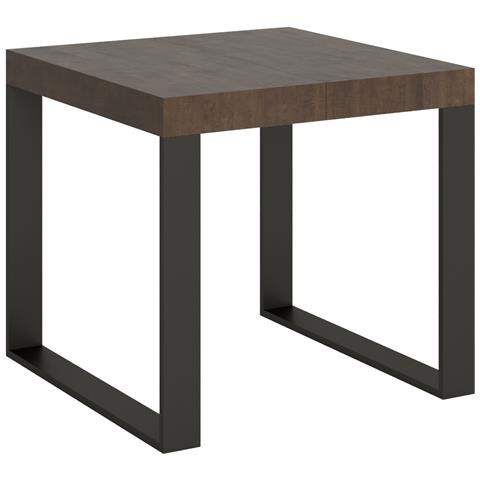 Tavolo Allungabile 90x90/246 Cm Tecno Telaio Antracite - Noce - Foto 5