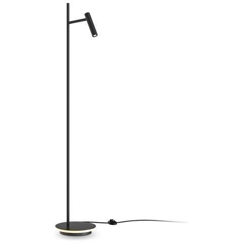 Piantana Lampada Da Terra Moderno Estudo Metallo Nero 1 Luce Led 11w - Foto 1
