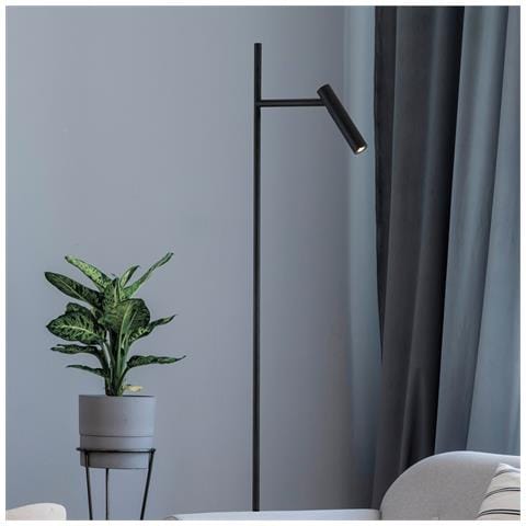 Piantana Lampada Da Terra Moderno Estudo Metallo Nero 1 Luce Led 11w - Foto 4