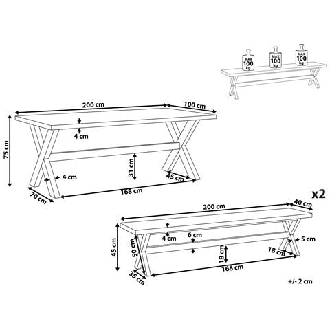 Set Da Giardino Tavolo Con 2 Panche In Fibra Di Cemento Bianco Olbia - Foto 2