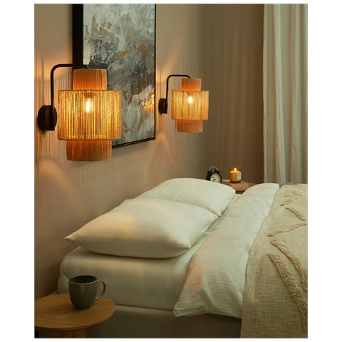 Set Di 2 Lampade Da Parete Rafia Naturale Jamma - Foto 1