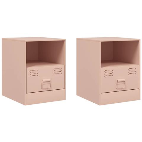 Comodini 2 pz Rosa 34,5x39x44 cm in Acciaio - Foto 1