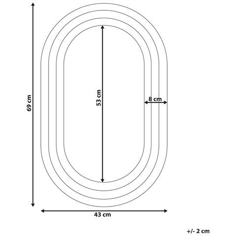 Specchio Massilly 43 Cm 69 Cm Nero - Foto 5