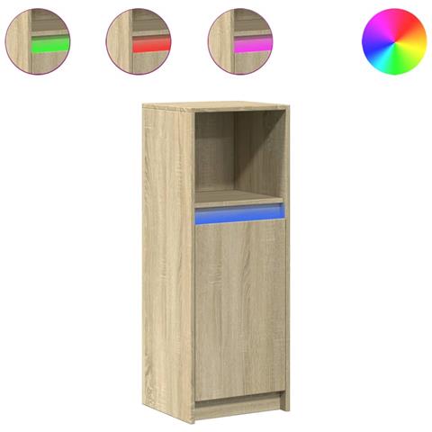 Credenza Con Led Rovere Sonoma 38x34x100cm In Legno Multistrato - Foto 2