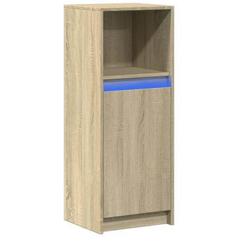 Credenza Con Led Rovere Sonoma 38x34x100cm In Legno Multistrato - Foto 3