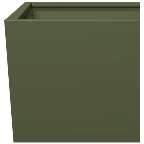 Fioriere da Giardino 2 pz Verde Oliva 35x35x75 cm in Acciaio - Foto 10