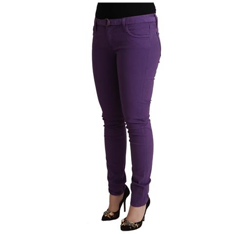 Jeans Casual Skinny A Vita Bassa In Cotone Viola - W31 - Foto 2