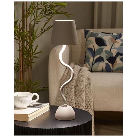 Lampada Da Tavolo Senza Fili A Led Vouga Con Dimmer Metallo Beige - Foto 1