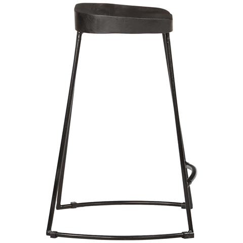 Sgabelli da Bar 2 pz Neri 45x40x62 cm Legno Massello di Mango - Foto 2