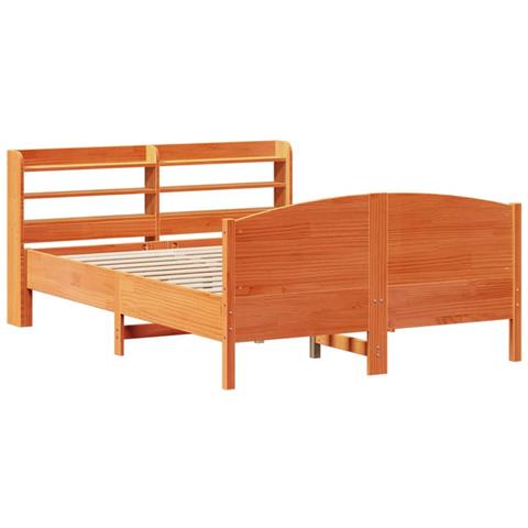 Letto Senza Materasso Marrone Cera 120x190 Cm In Legno Di Pino - Foto 3
