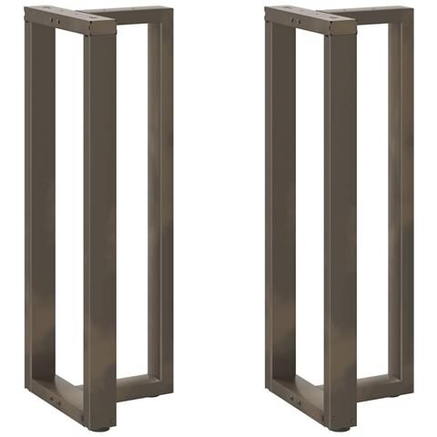 Gambe Tavolo Bar A T 2 Pz Naturale 50x35x(111-112) Cm Acciaio - Foto 1