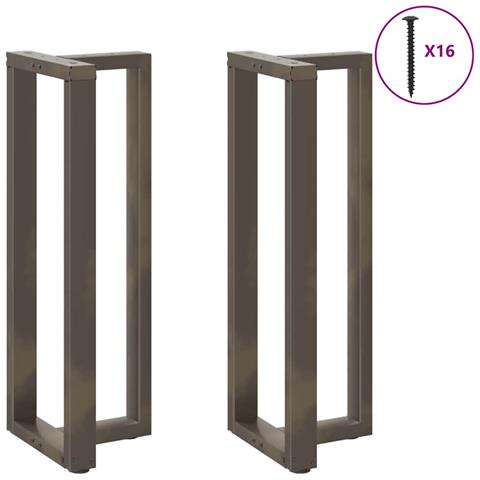 Gambe Tavolo Bar A T 2 Pz Naturale 50x35x(111-112) Cm Acciaio - Foto 3