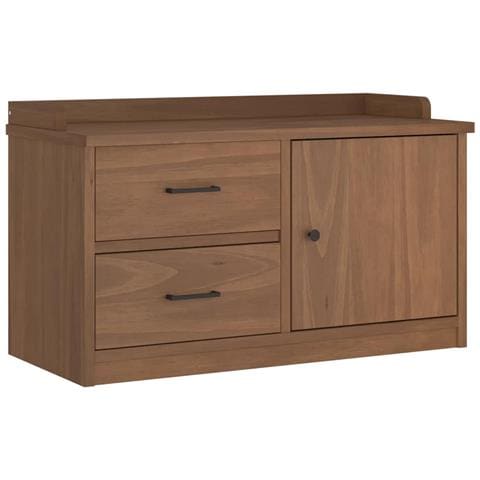 Panca Da Corridoio Sandnes 87x40x50 Cm Legno Massello Di Pino - Foto 2