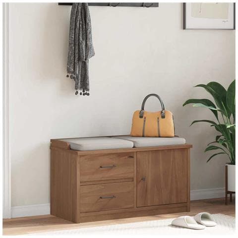 Panca Da Corridoio Sandnes 87x40x50 Cm Legno Massello Di Pino - Foto 3