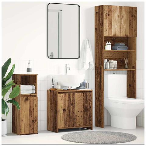 Mobile Lavabo Bagno Legno Antico 60x33x60 Cm Legno Multistrato - Foto 3