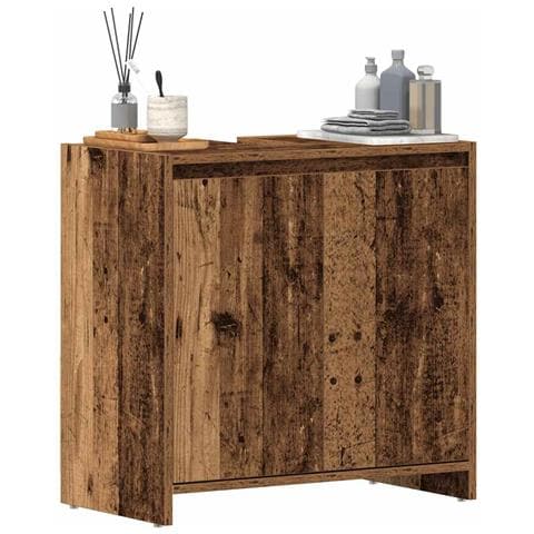 Mobile Lavabo Bagno Legno Antico 60x33x60 Cm Legno Multistrato - Foto 1