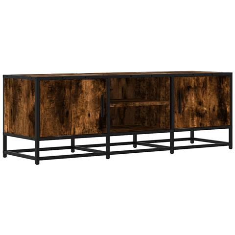 Mobile Tv Rovere Fumo 120x35x41 Cm Legno Multistrato E Metallo - Foto 2