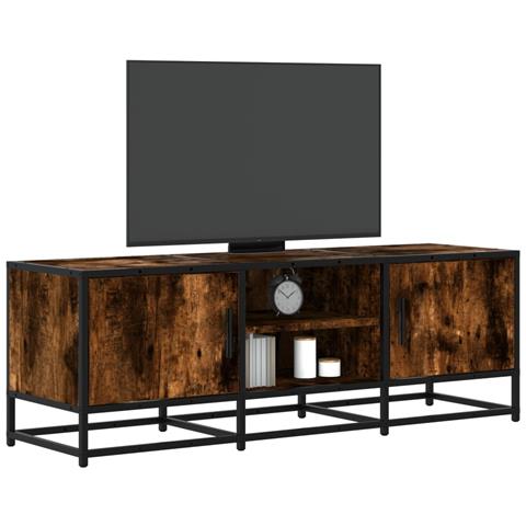 Mobile Tv Rovere Fumo 120x35x41 Cm Legno Multistrato E Metallo - Foto 1