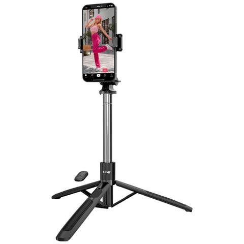 Bastone Selfie Bluetooth Con Treppiede Stabile Supporto Rotante, Nero - Foto 1