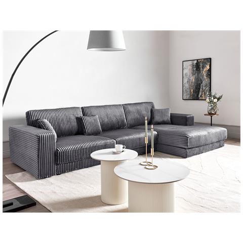 Divano Angolare Corda Grigio Scuro A 4 Posti Lato Sinistro Lofoten - Foto 1