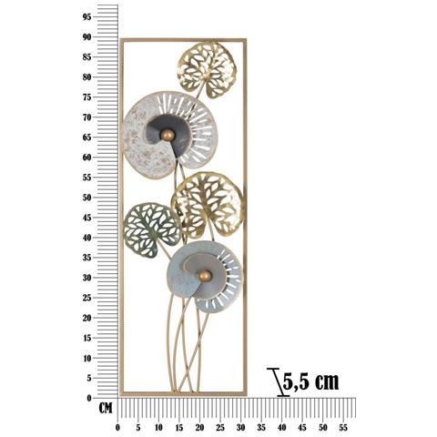Decorazione In Metallo 3d Foglia 32 - Multicolore - Metallo - 31,2x5,5x90 Cm - Foto 6