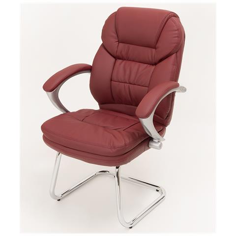 Coppia Poltrone Ospite Modello Roger Color Bordeaux Per Ufficio Studio Professionale - Foto 1