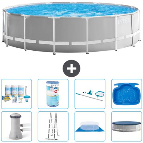 Piscina Fuori Terra - In Giro - 457x122 Cm - Grigio - Include Accessori Coordinati A2282 - Foto 1