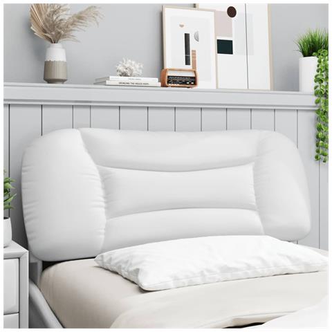 Lusso Casadino -  Cuscino Testiera Hvar Bianco 100 Cm In Similpelle - Foto 2