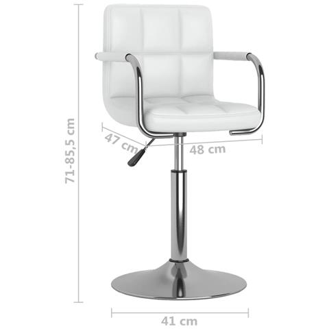 Sedie Da Pranzo Girevoli 4 Pz Bianche In Similpelle - Foto 8