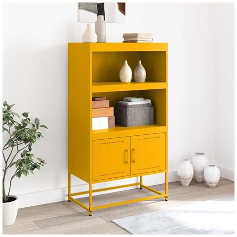 Credenza Giallo Senape 68,5x38,5x123,5 Cm In Acciaio - Foto 2